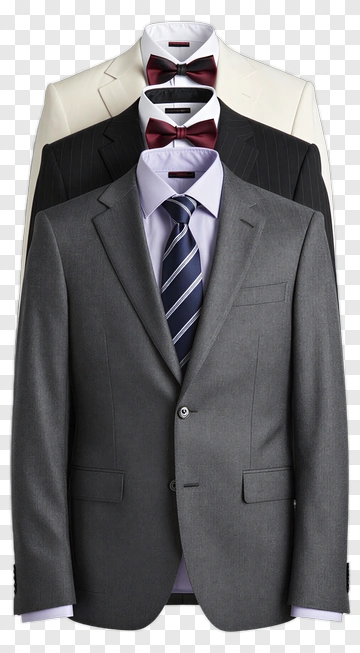 Men's Formal Suit With Bow Tie And Tie PNG