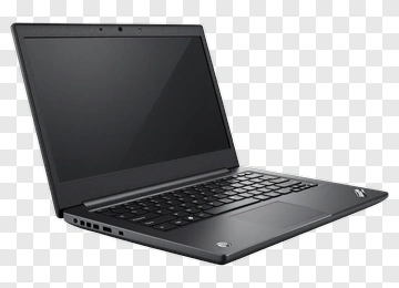 Black Laptop With Red Touchpad Accent PNG