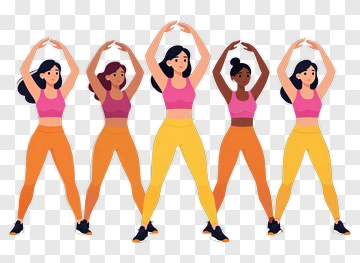 Group Of Women Exercising Together PNG