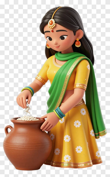Girl In Traditional Indian Attire PNG