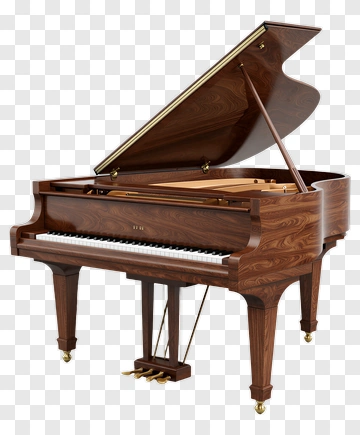 Grand Piano With Wooden Finish PNG