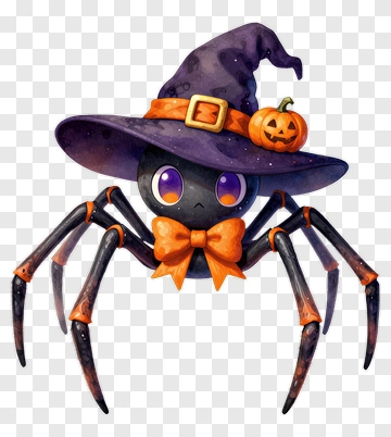 Cute Spider Witch PNG