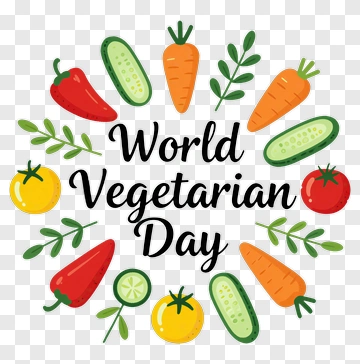 World Vegetarian Day With Fresh Vegetables PNG