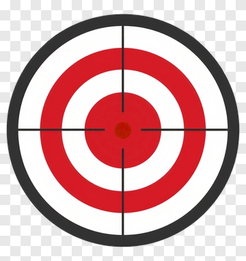 Red And White Target With Black Crosshairs PNG