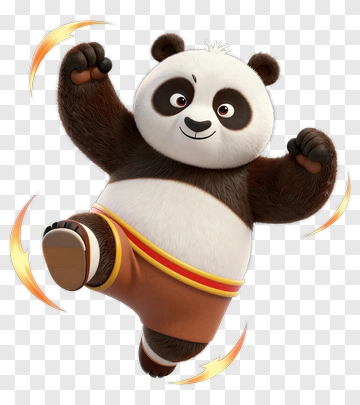 Panda Kung Fu Master In Action PNG
