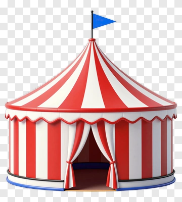 Circus Tent With Blue Flag PNG