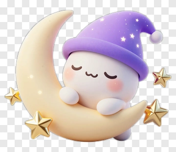 Sleeping Character On Moon PNG