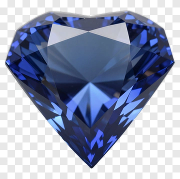 Heart-Shaped Blue Diamond PNG