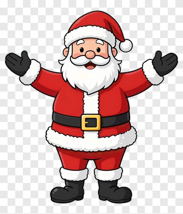 Cartoon Santa Claus With Outstretched Arms PNG
