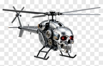 Steampunk Helicopter With Skull Design PNG