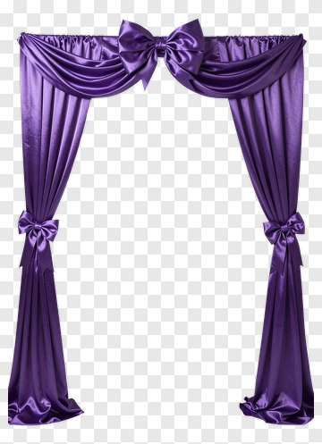 Purple Satin Curtain Arch With Bows PNG
