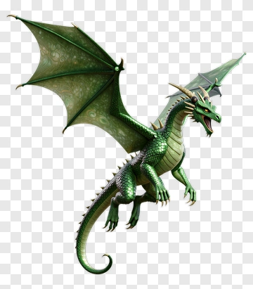 Green Dragon In Flight PNG