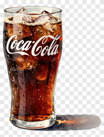 Coca-Cola In A Glass With Ice PNG