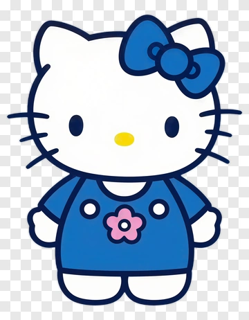 Hello Kitty In Blue Outfit PNG