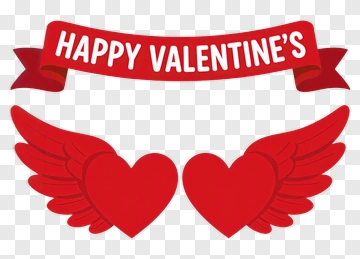 Valentine's Day Hearts With Wings PNG