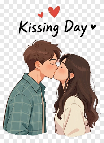 Couple Kissing On Kissing Day PNG