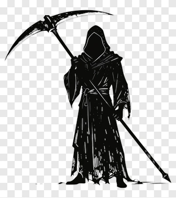 Reaper With Sickle And Cloak PNG