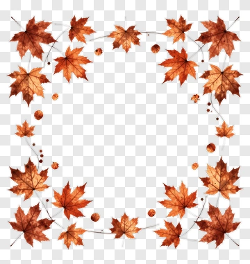 Autumn Maple Leaf Frame PNG
