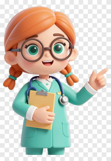 Cartoon Doctor With Stethoscope And Clipboard PNG