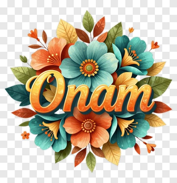 Onam Festival Decorative Design PNG