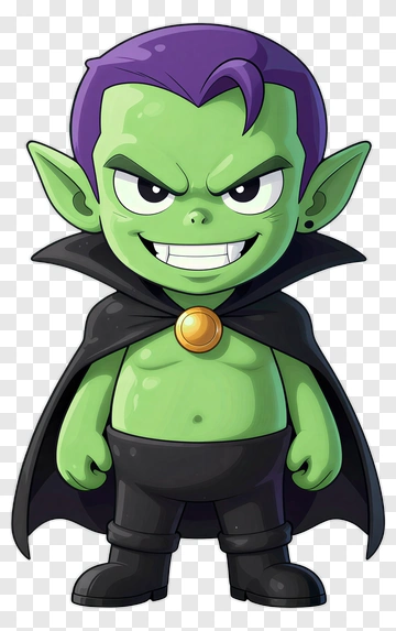 Green Monster With Purple Hair PNG