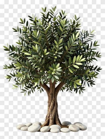 Olive Tree With Stones PNG