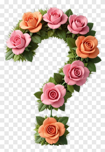 Question Mark Made Of Roses PNG