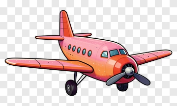 Pink Orange Propeller Plane PNG