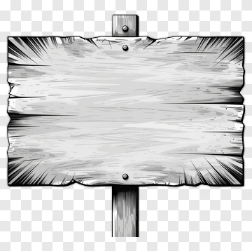 Wooden Sign With Hand-Drawn Style PNG