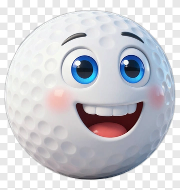 Smiling Golf Ball Face PNG