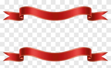 Red Ribbon With Gold Trim PNG