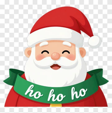 Santa Claus With Ho Ho Ho Scarf PNG