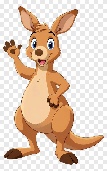 Friendly Kangaroo Waving PNG