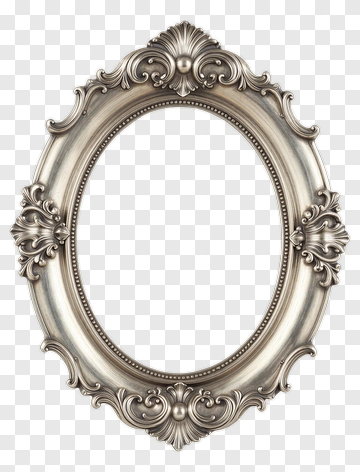 Ornate Silver Frame PNG