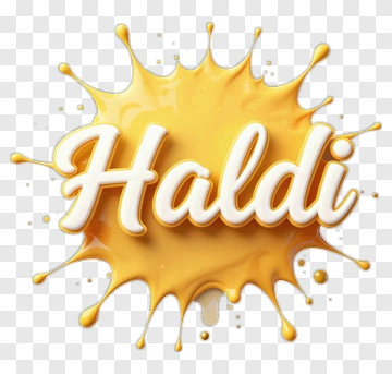 Haldi In Yellow Splash Design PNG