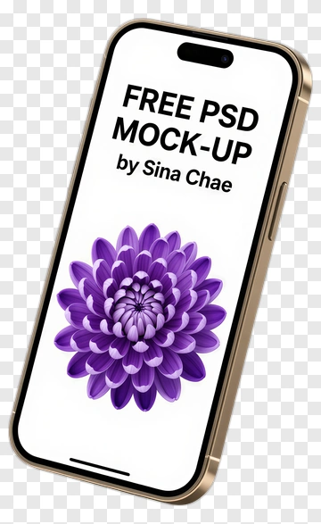 Smartphone Displaying Purple Flower PNG