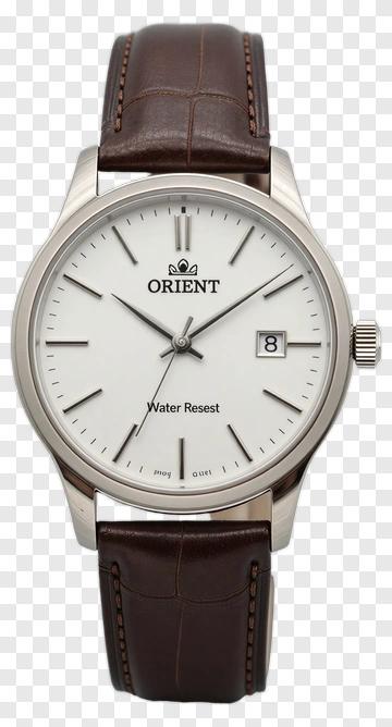 Orient Analog Watch With Brown Strap PNG