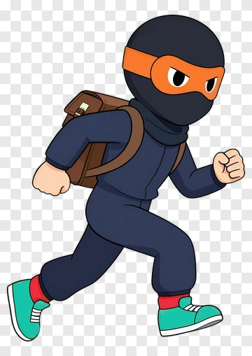 Running Ninja Character PNG