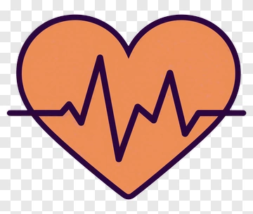 Heart With Electrocardiogram PNG