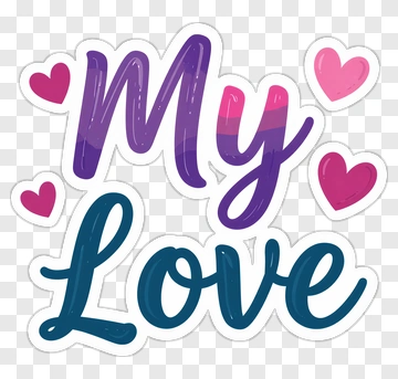 My Love Sticker With Hearts PNG
