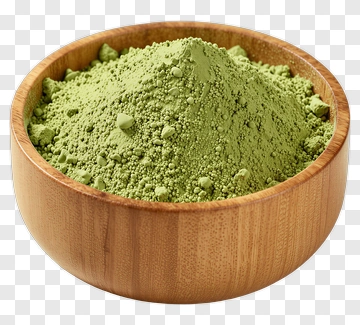 Matcha Powder In Wooden Bowl PNG