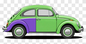 Green And Purple Volkswagen Beetle PNG