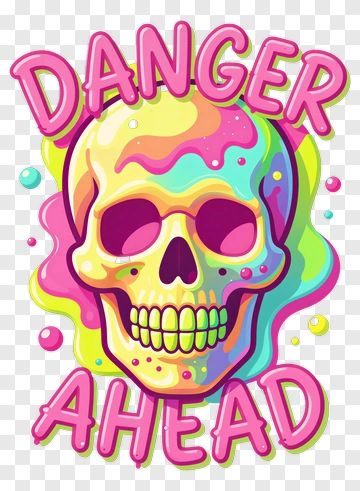 Danger Ahead Skull Warning Sign PNG