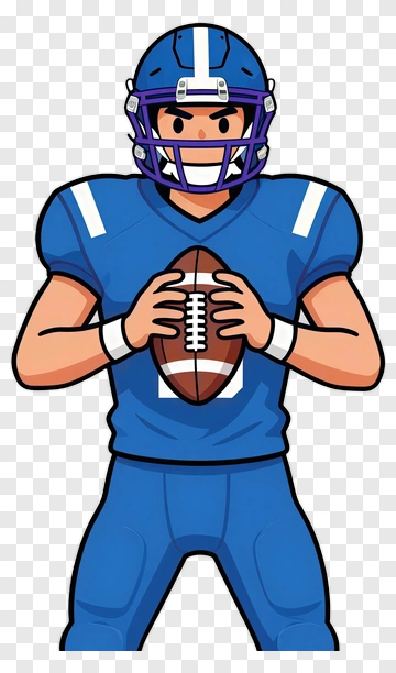 Football Player Holding Ball PNG