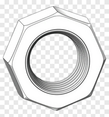 Silver Hex Nut PNG