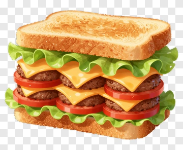 Double Cheeseburger Sandwich PNG