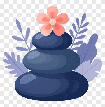 Stacked Stones With Flower PNG