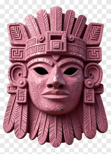 Ancient Maya Ceremonial Mask PNG