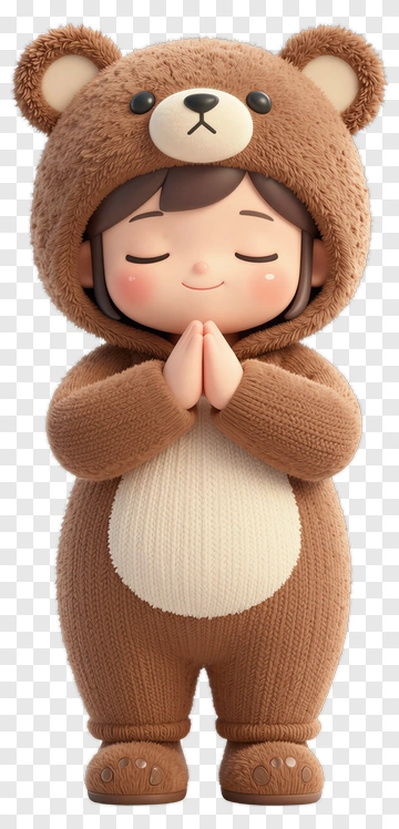 Child In Bear Costume PNG