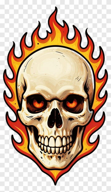 Skull With Flame PNG